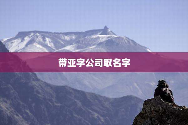 带亚字公司取名字