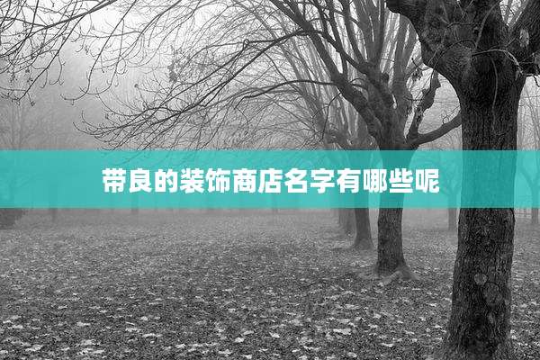 带良的装饰商店名字有哪些呢