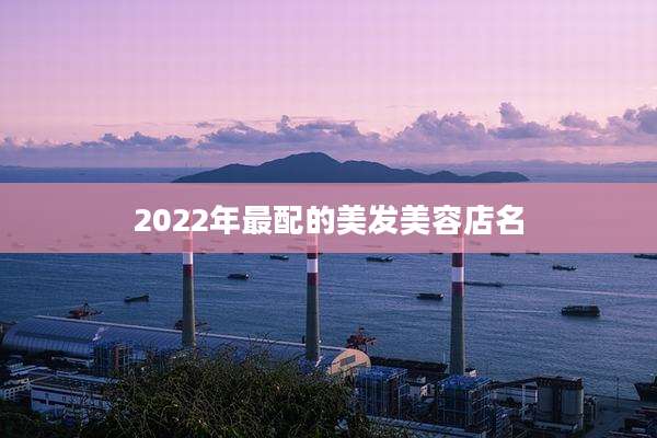 2022年最配的美发美容店名