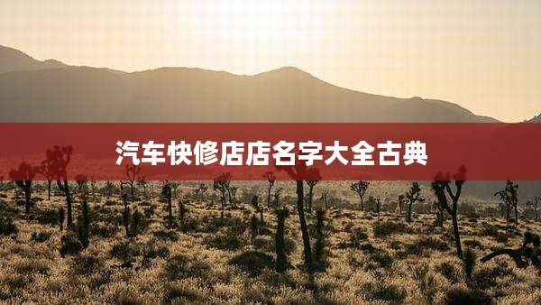 汽车快修店店名字大全古典