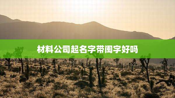 材料公司起名字带闽字好吗
