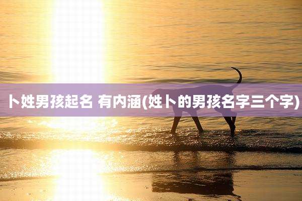 卜姓男孩起名 有内涵(姓卜的男孩名字三个字)