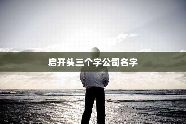 启开头三个字公司名字