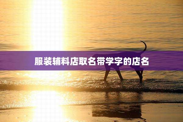 服装辅料店取名带学字的店名