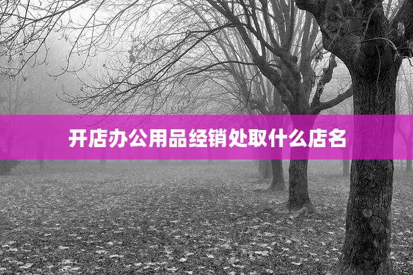 开店办公用品经销处取什么店名