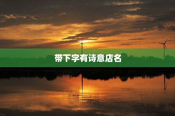 带下字有诗意店名