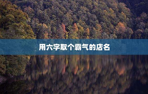 用六字取个霸气的店名