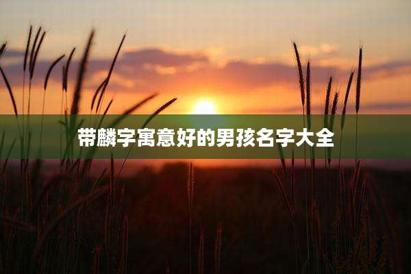 带麟字寓意好的男孩名字大全
