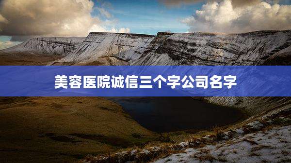 美容医院诚信三个字公司名字