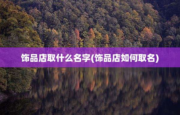 饰品店取什么名字(饰品店如何取名)