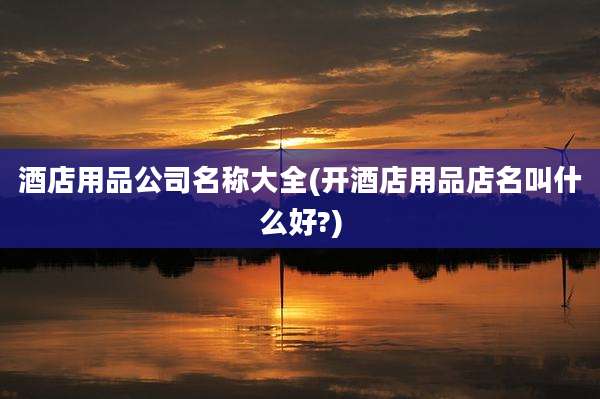 酒店用品公司名称大全(开酒店用品店名叫什么好?)