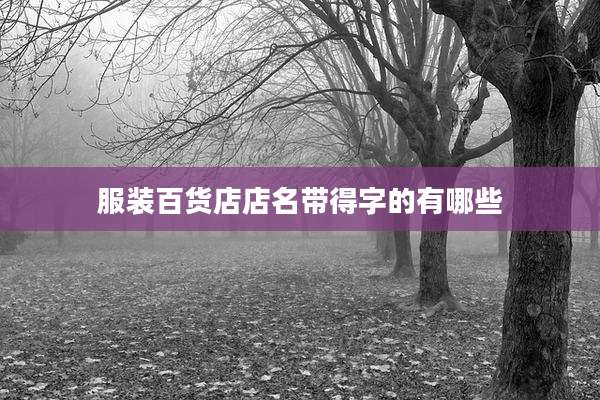 服装百货店店名带得字的有哪些