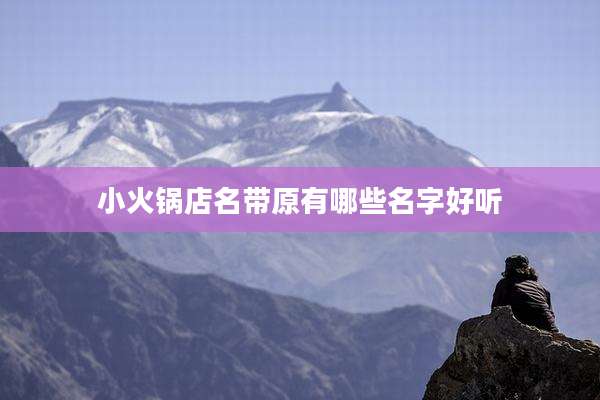 小火锅店名带原有哪些名字好听