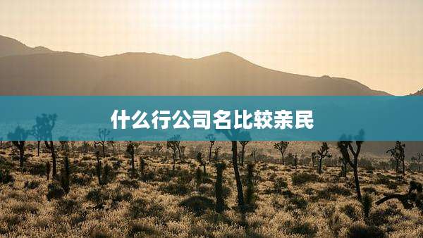 什么行公司名比较亲民