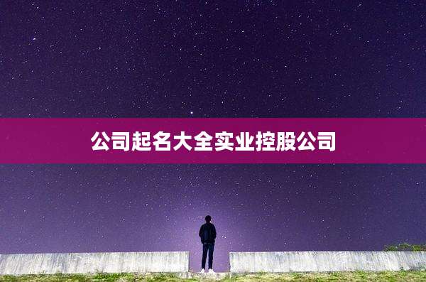 公司起名大全实业控股公司