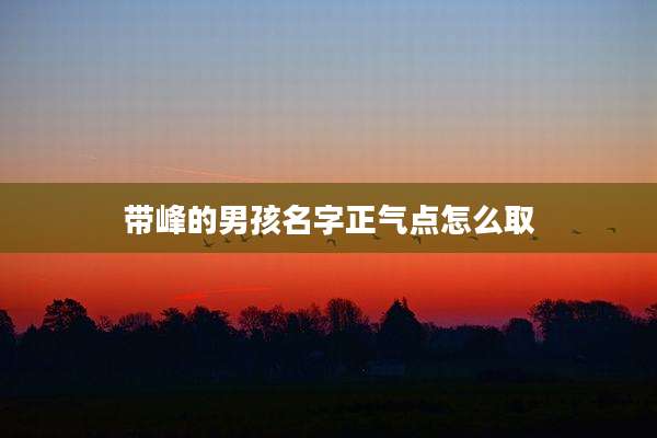 带峰的男孩名字正气点怎么取