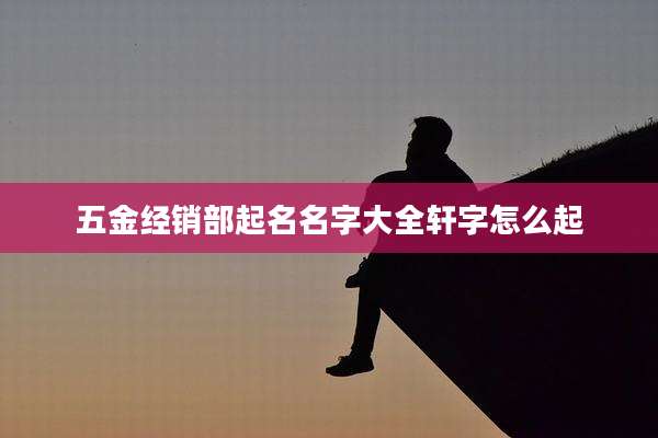 五金经销部起名名字大全轩字怎么起