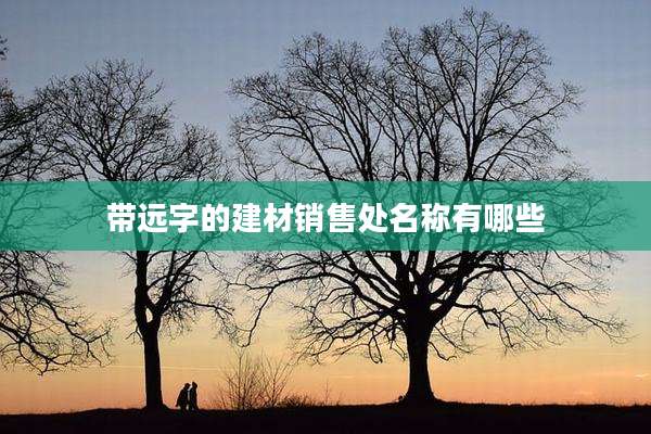 带远字的建材销售处名称有哪些