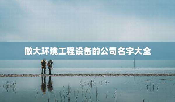 做大环境工程设备的公司名字大全