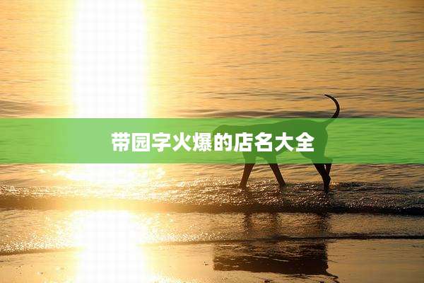 带园字火爆的店名大全