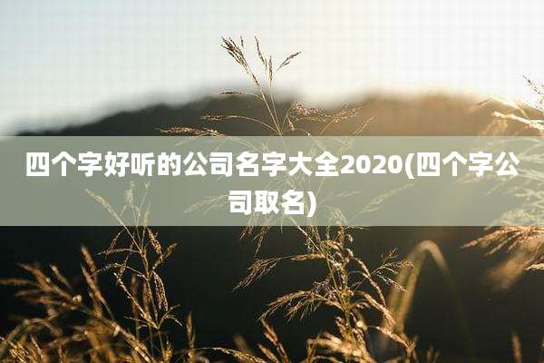 四个字好听的公司名字大全2020(四个字公司取名)