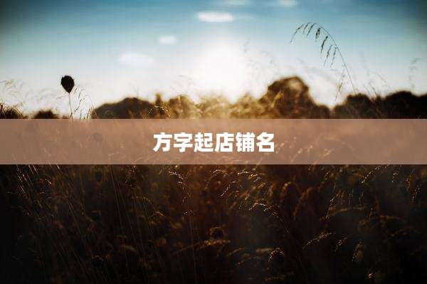 方字起店铺名
