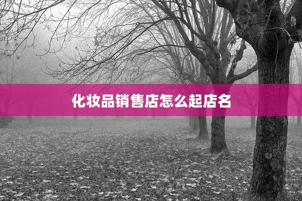 化妆品销售店怎么起店名