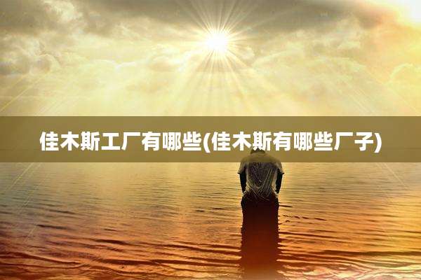 佳木斯工厂有哪些(佳木斯有哪些厂子)