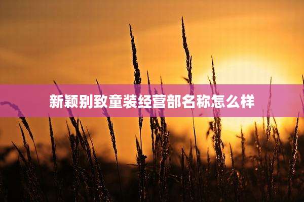 新颖别致童装经营部名称怎么样