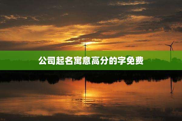 公司起名寓意高分的字免费