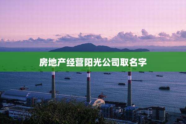 房地产经营阳光公司取名字