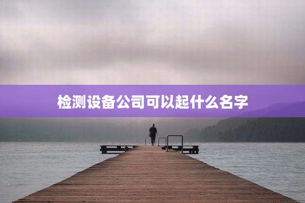 检测设备公司可以起什么名字