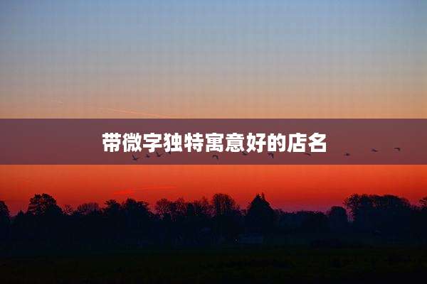 带微字独特寓意好的店名