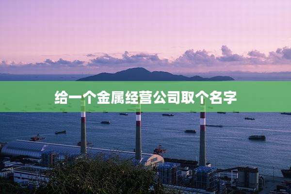 给一个金属经营公司取个名字