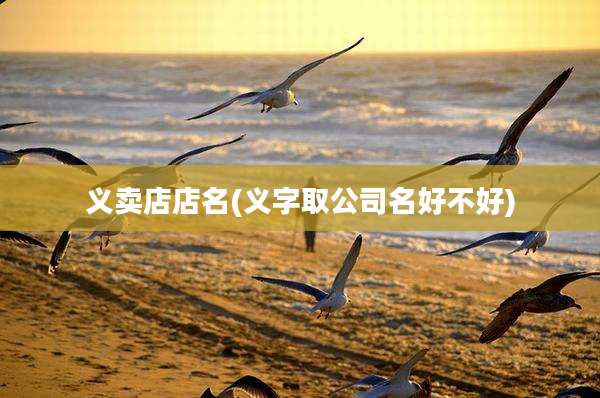 义卖店店名(义字取公司名好不好)