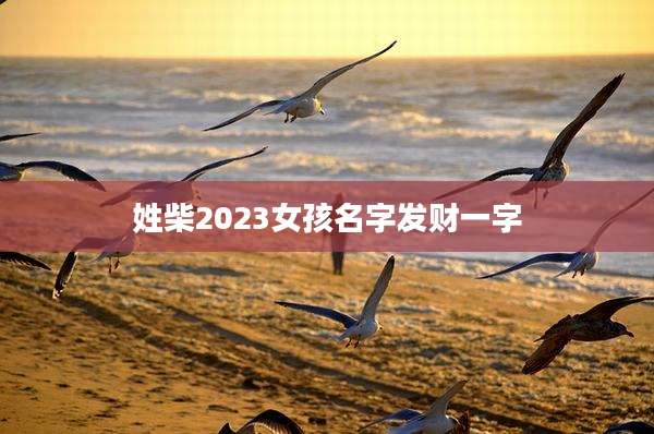 姓柴2023女孩名字发财一字