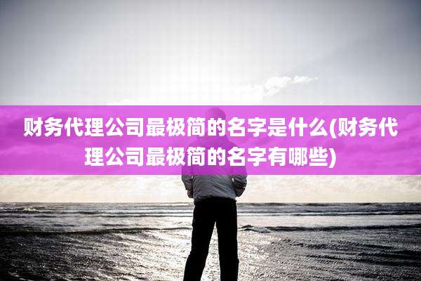 财务代理公司最极简的名字是什么(财务代理公司最极简的名字有哪些)
