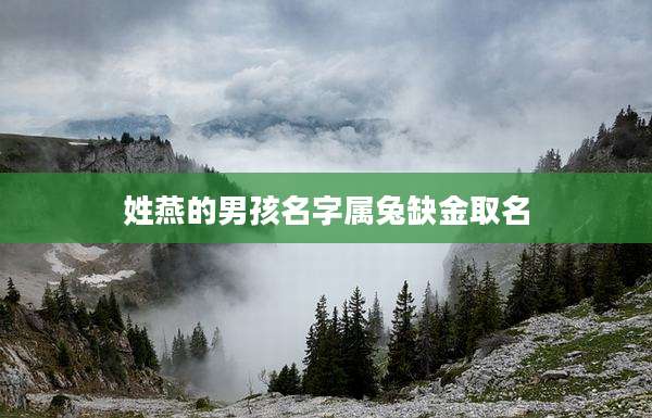 姓燕的男孩名字属兔缺金取名