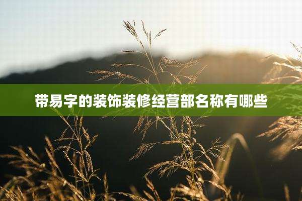 带易字的装饰装修经营部名称有哪些
