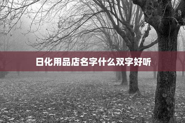 日化用品店名字什么双字好听