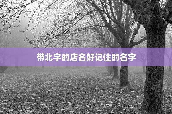 带北字的店名好记住的名字