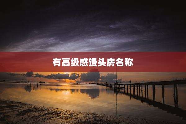 有高级感馒头房名称