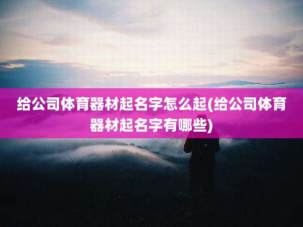 给公司体育器材起名字怎么起(给公司体育器材起名字有哪些)