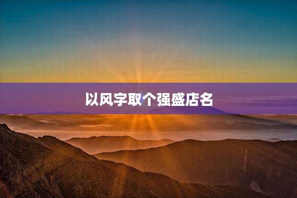 以风字取个强盛店名
