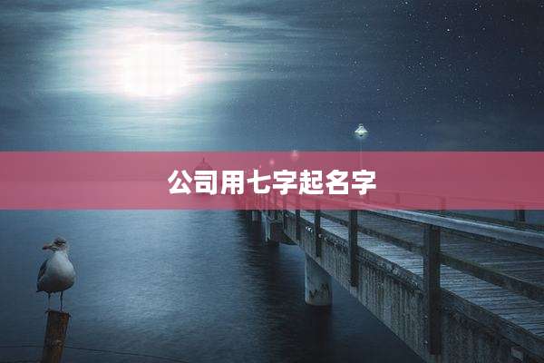 公司用七字起名字