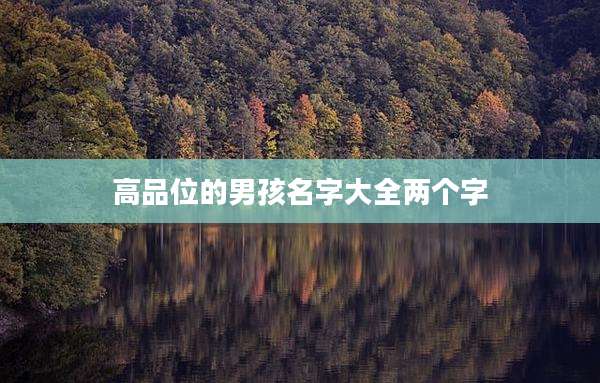 高品位的男孩名字大全两个字