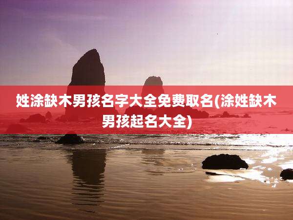 姓涂缺木男孩名字大全免费取名(涂姓缺木男孩起名大全)