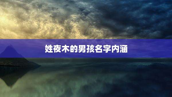 姓夜木的男孩名字内涵