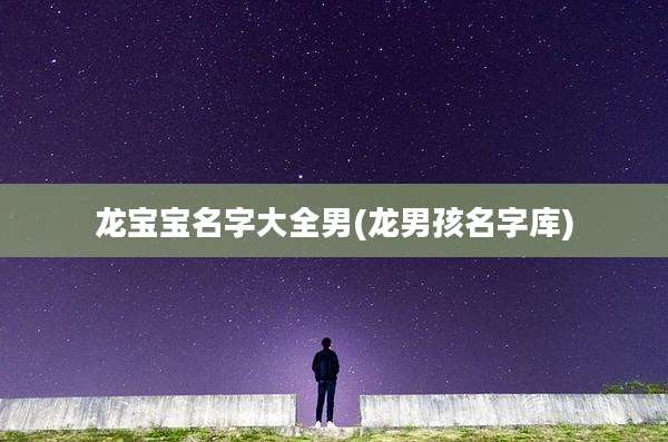 龙宝宝名字大全男(龙男孩名字库)