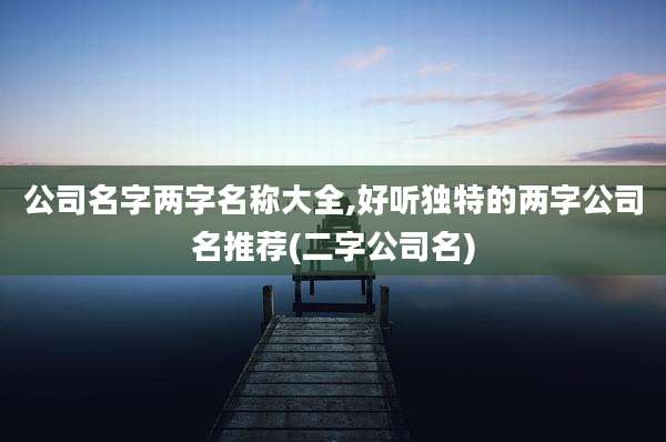 公司名字两字名称大全,好听独特的两字公司名推荐(二字公司名)